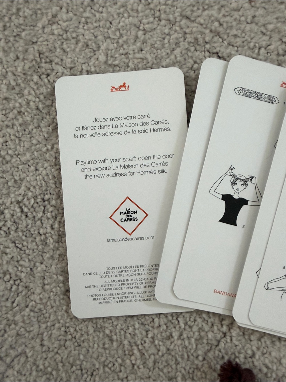 Hermès Scarf Styling Cards with Box and canvas carrying case - Picture 5 of 5
